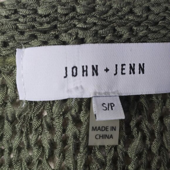 John & Jenn Crochet Fringe Top Olive Spice Women's Size Small Petite - Picture 3 of 13